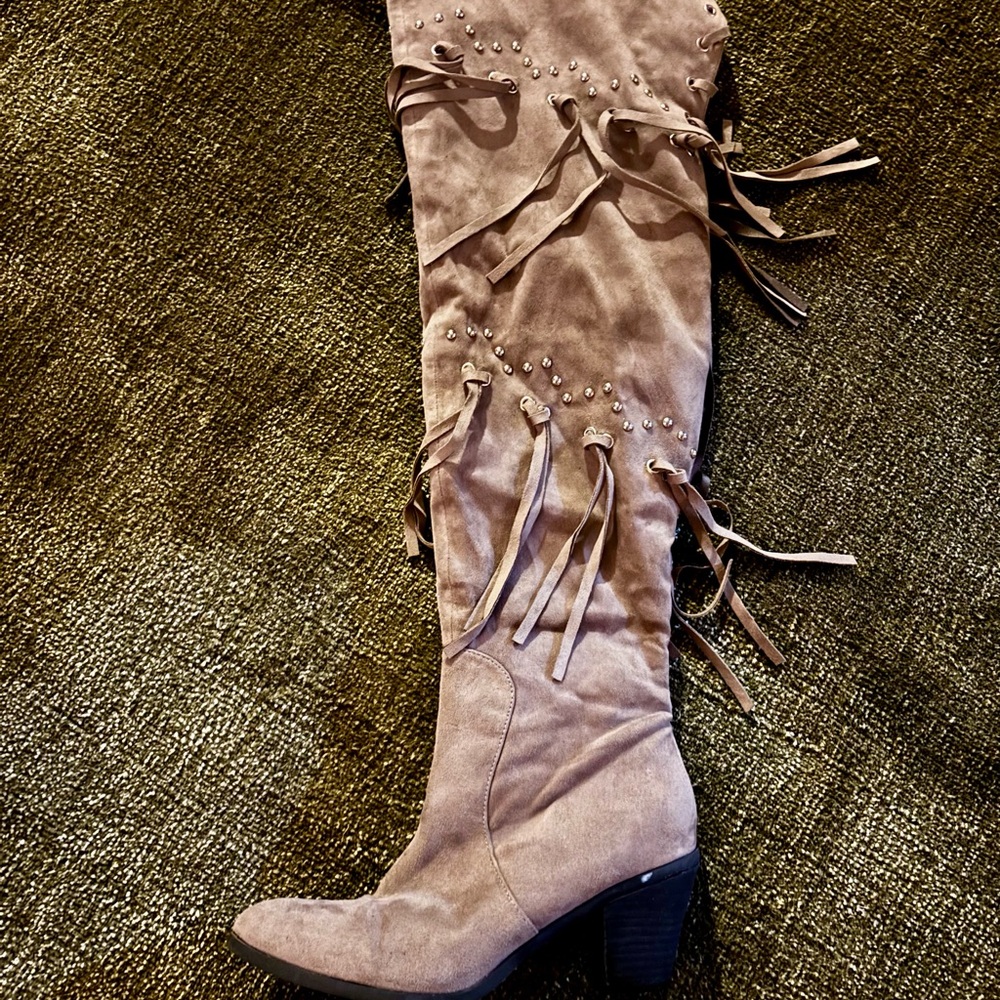 Bucco Over the Knee Boots with Tassels and Studs